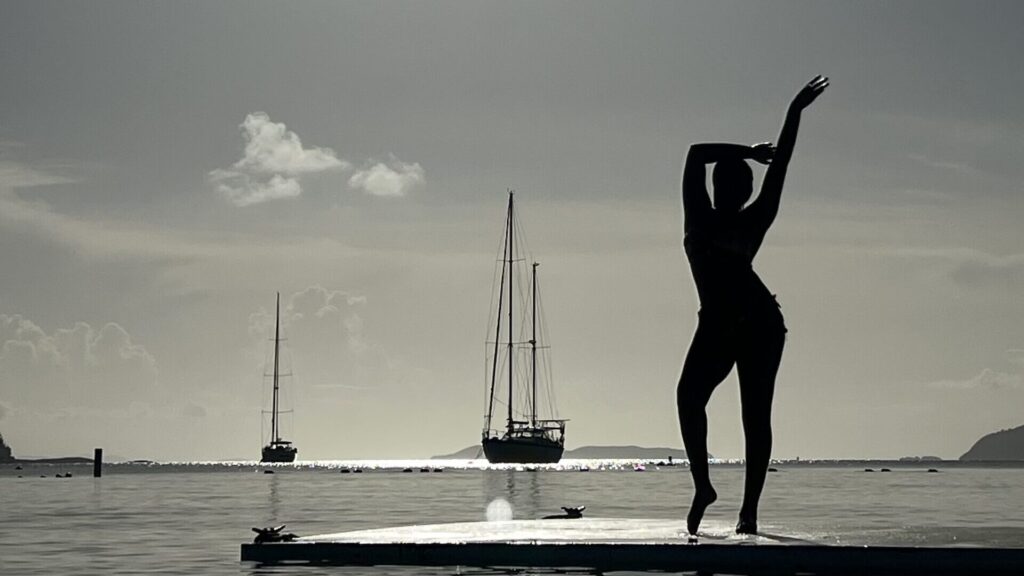 Destiny enjoying the beautiful scenery on Water Island, US Virgin Islands